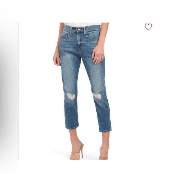 Frame Le Pixie Beau Jeans in Cleo Rips Wash - Picture 1 of 9
